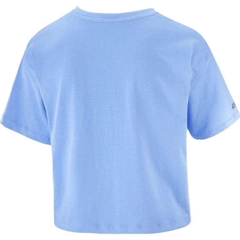 Light Blue Salomon Outlife Crop Logo Short Sleeve Women's T-Shirts | IE NE9051